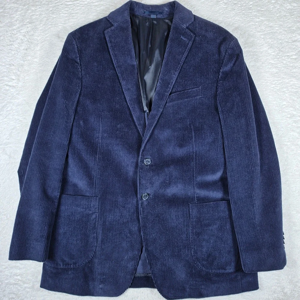 NEW Jos A Bank 1905 Navy Men 42 Regular Spandex Tailored Fit Corduroy 7859 L/S